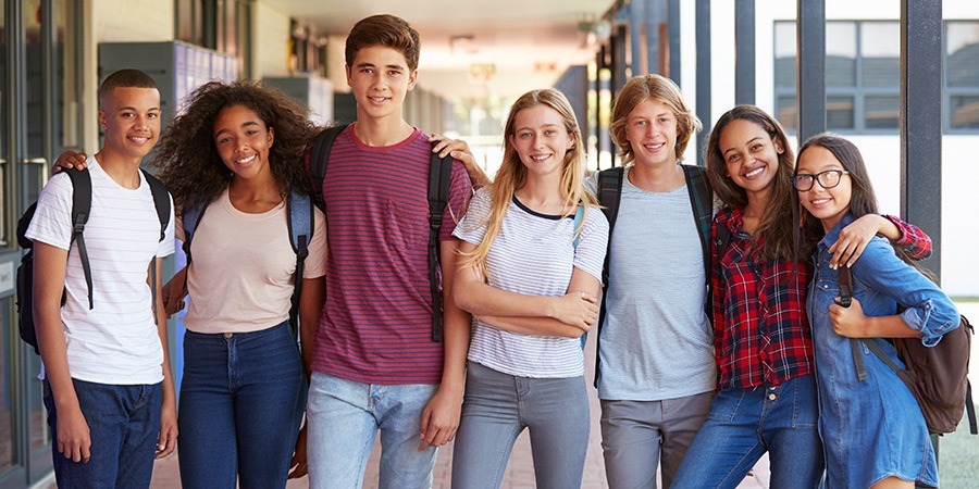 group of happy teens